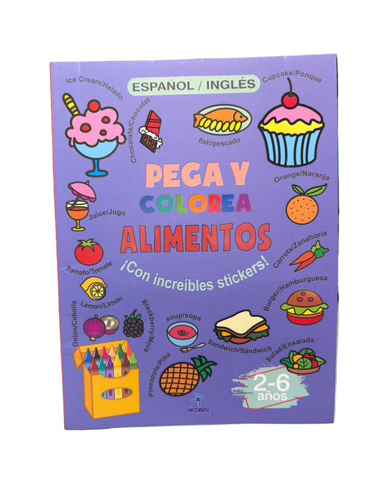 Pega Y Colorea Alimentos