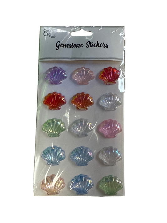 GEM STICKERS SHELLS MIX COLORS