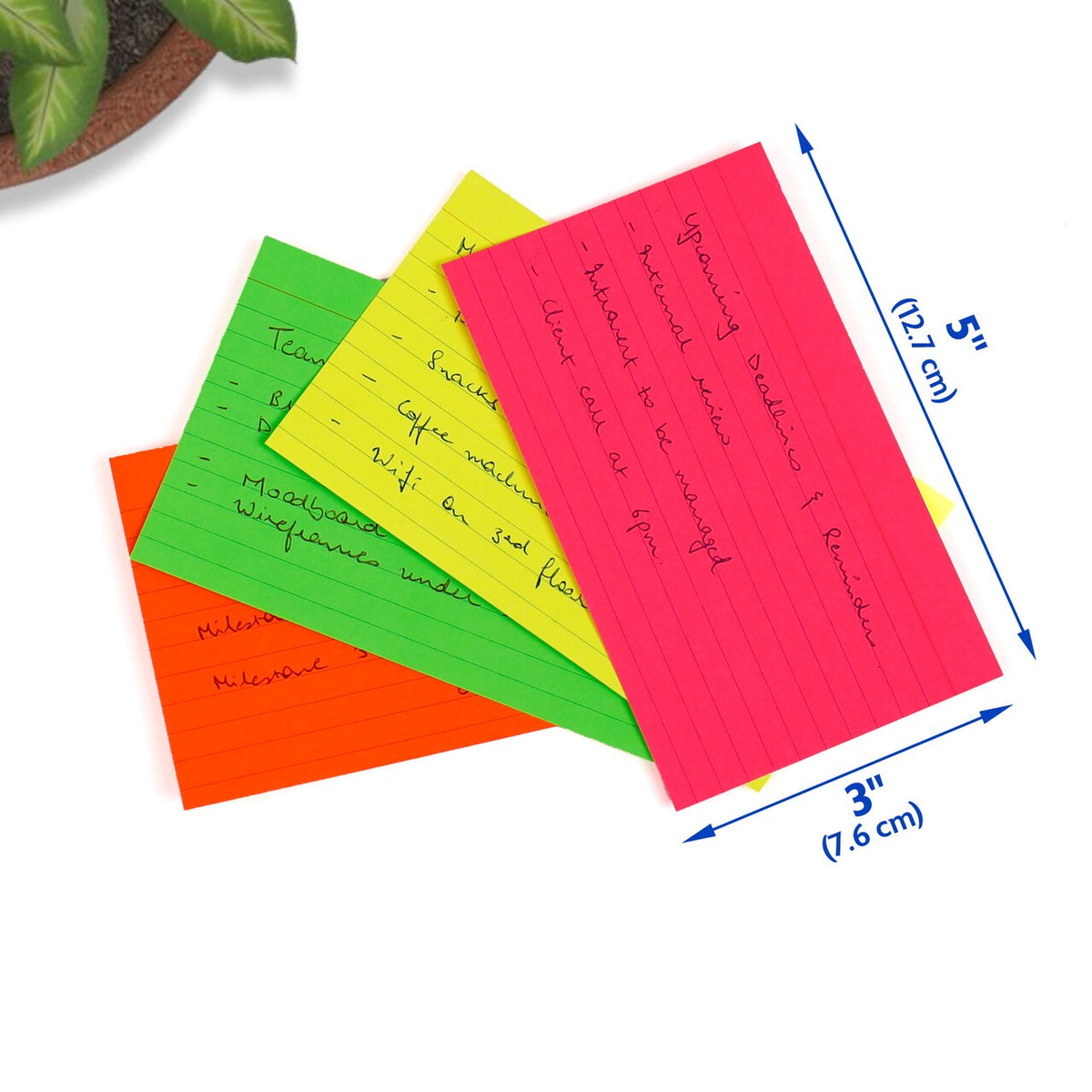 Index Card Ruled Neon 3" X 5" PQ.100 – imagen 3 - JA Riollano