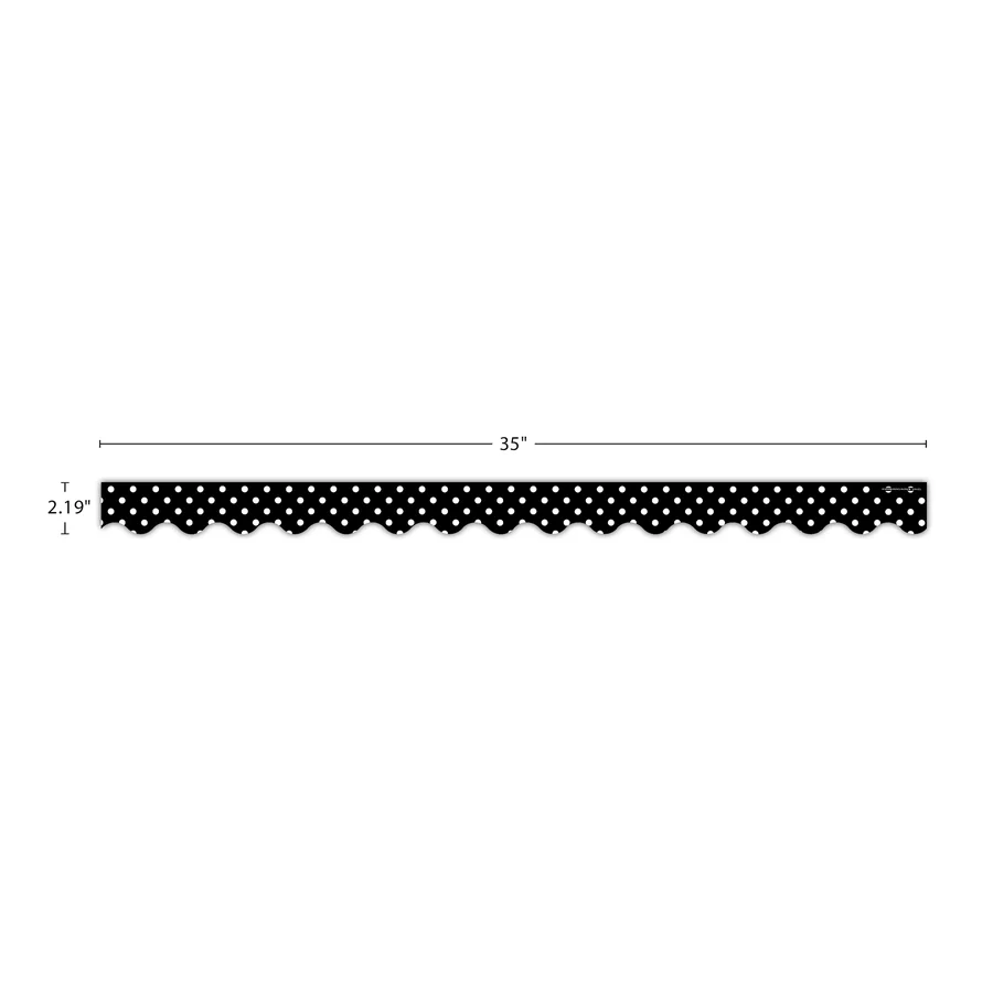 Black Polka Dots Scalloped Border Trim