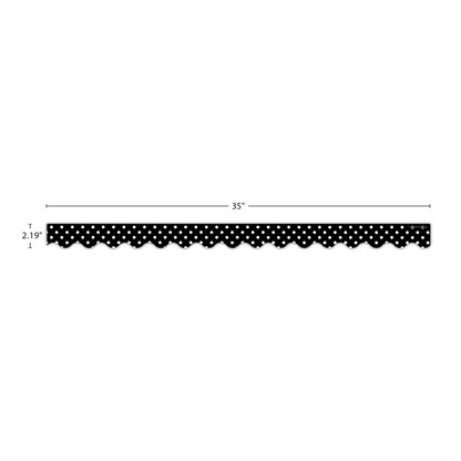 Black Polka Dots Scalloped Border Trim
