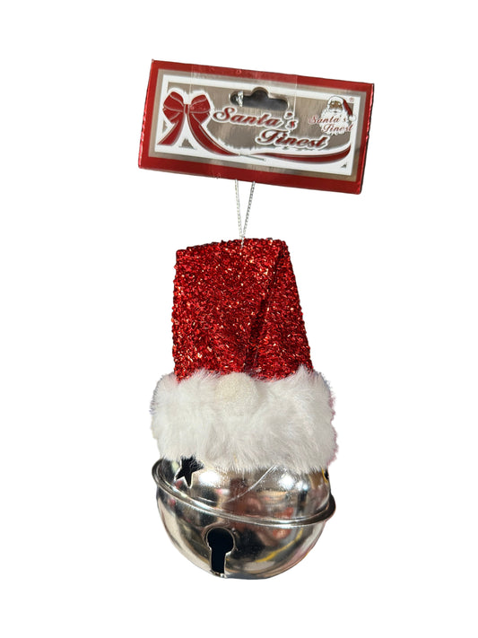 JINGLE BELL W/ SANTA HAT 1PC WHR