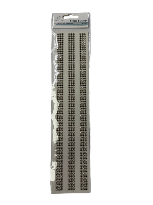 MICRO HALF-PEARL METAL STONE STICKER | SILVER