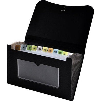 Small Expanding File 13 Pocket 5-3/4" x 8-1/2" Black – imagen 1 - JA Riollano