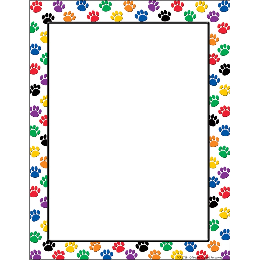 Colorful Paw Prints Computer Paper – imagen 1 - JA Riollano