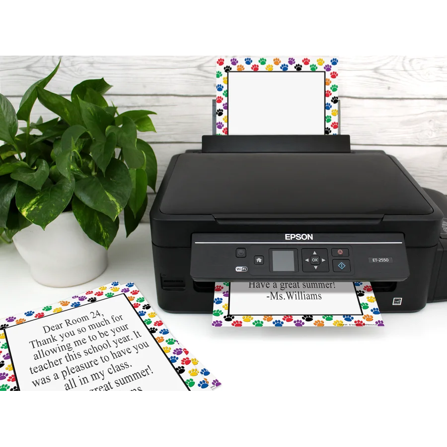Colorful Paw Prints Computer Paper – imagen 2 - JA Riollano