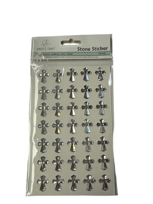 CROSS STONE STICKER 35PC