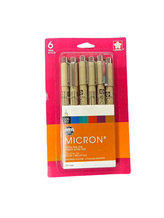 Extra Fine BLACK PIGMA MICRON SET (6)
