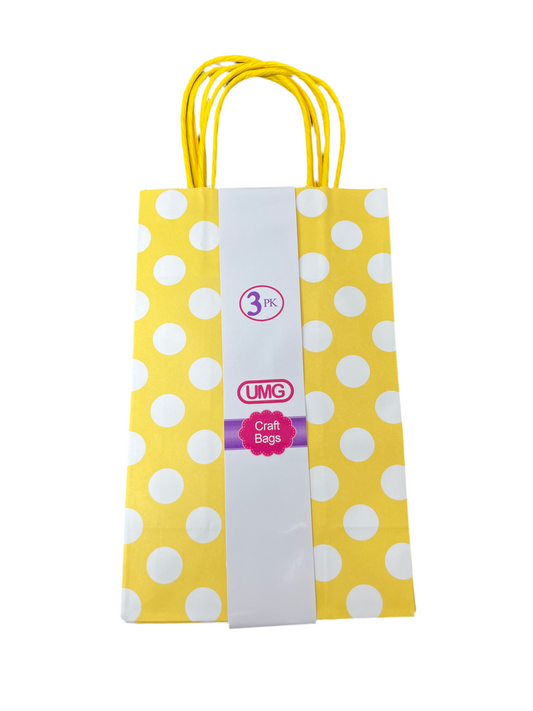 CRAFT BAG INV POLKA YELLOW SM 3PC