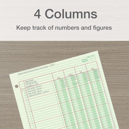 Columnar Analysis Pad, 4 Column Ledger, 8.5" x 11", 100 Pages