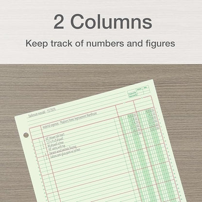 Columnar Analysis Pad, 2 Column Ledger, 8.5" x 11", 100 Pages