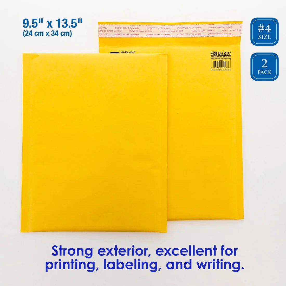 9.5" X 13.5" (#4) Self-Seal Bubble Mailers (2/Pack)