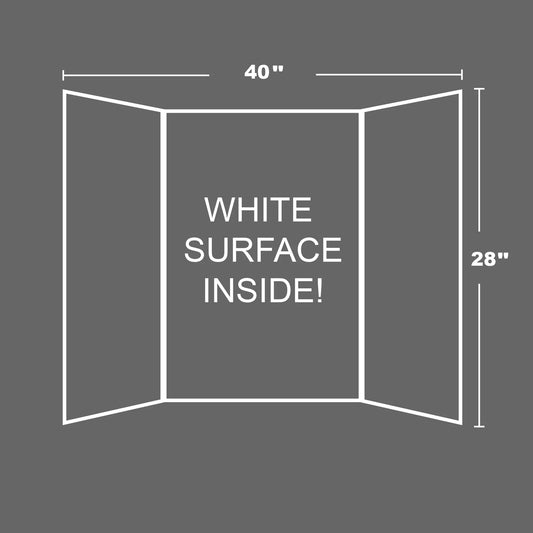 TRI-FOLD CORRUGATED PRESENTATION BOARD WHT 28"X40"