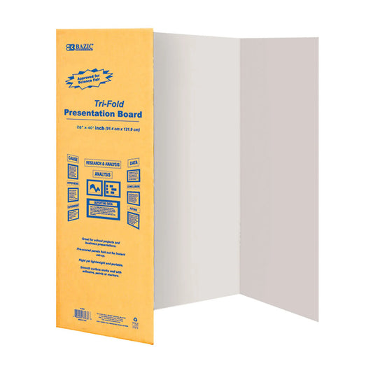TRI-FOLD CORRUGATED PRESENTATION BOARD WHT 28"X40"