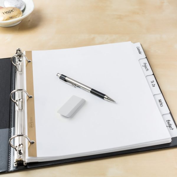Big Tab Write & Erase Divider White 5 Tab