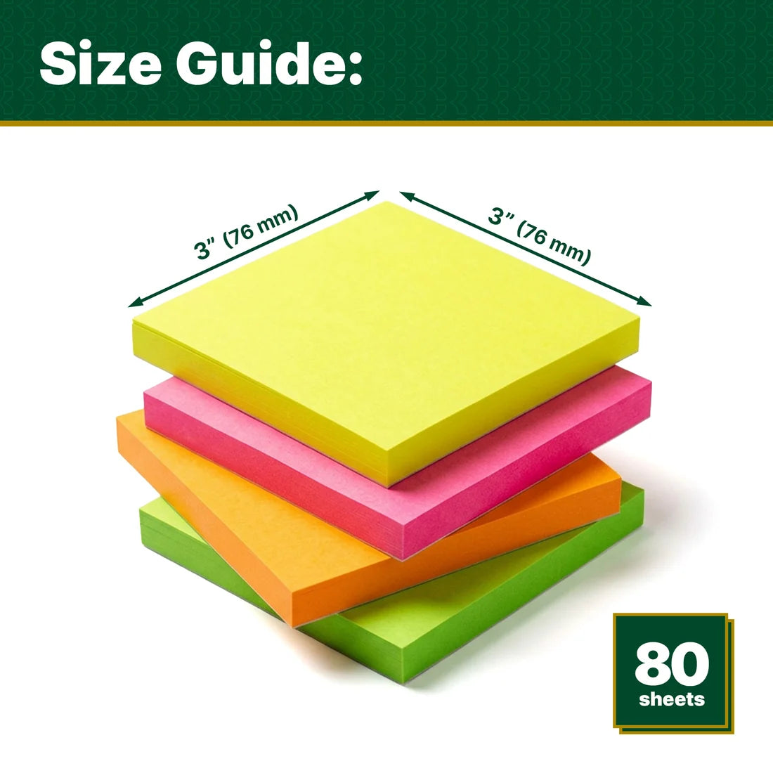Stick on Notes 3" X 3" Neon Color 100 Sheet – imagen 3 - JA Riollano