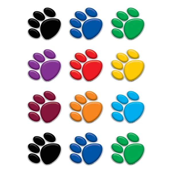 COLORFUL PAW PRINTS MINI ACCENTS 36 PC