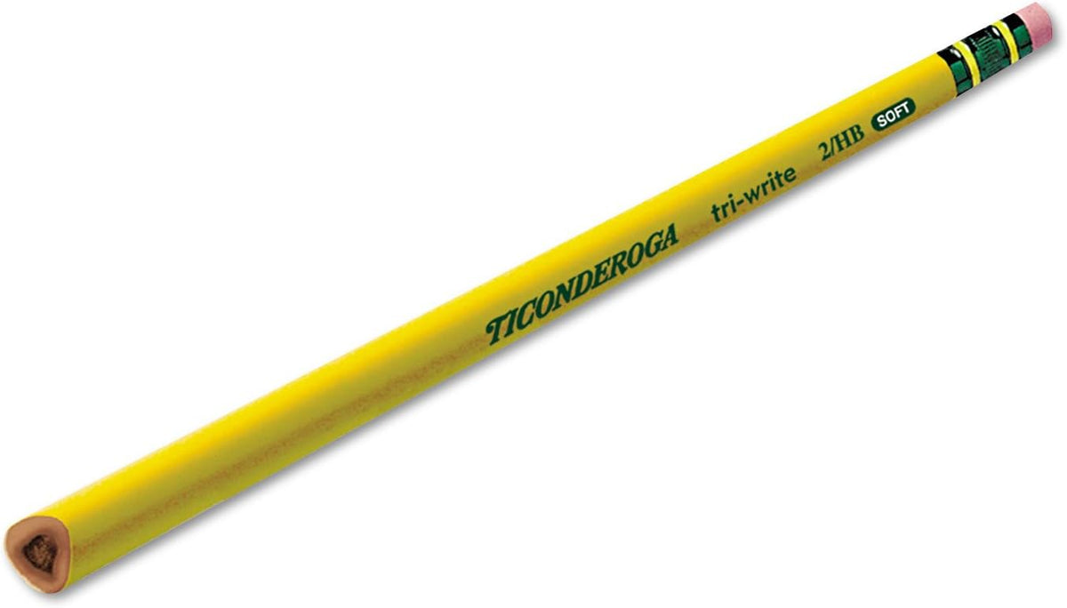 Ticonderoga Tri-Write Triangular Standard Size Pencils #2 Soft Cj. 12