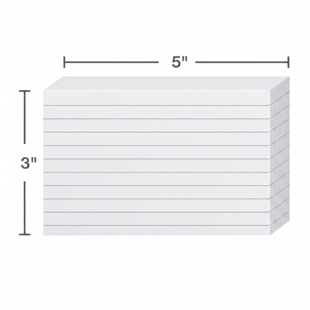 Index Card 3” x 5” Rayada Blanca Pq.100
