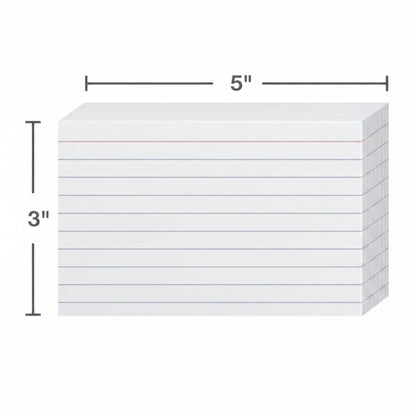 Index Card 3” x 5” Rayada Blanca Pq.100