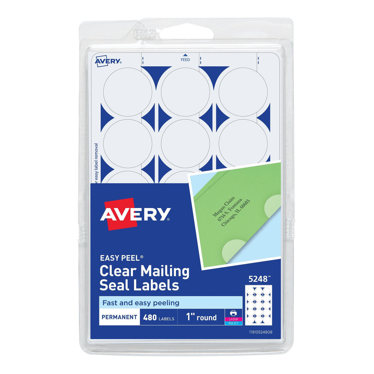 MAILING SEALS CLEAR 1" PQ.480