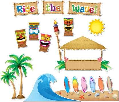 SURFS UP BOARD BULLETIN DISPLAY SET