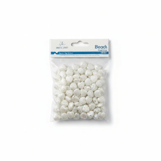 PEARL HEART BEADS 12MM, APPROX. 35G