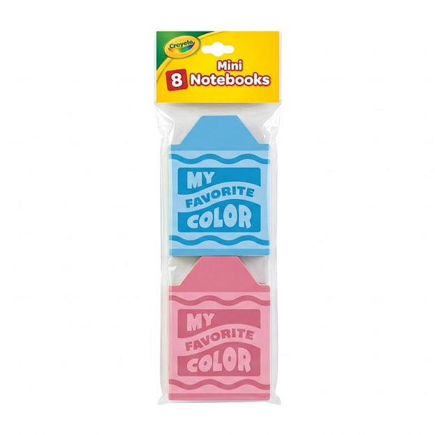 CRAYOLA 8 COUNT MINI NOTEBOOKS CRAYON SHAPED ASST COLORS, 20 SHEETS PER BOOK - 87508246581