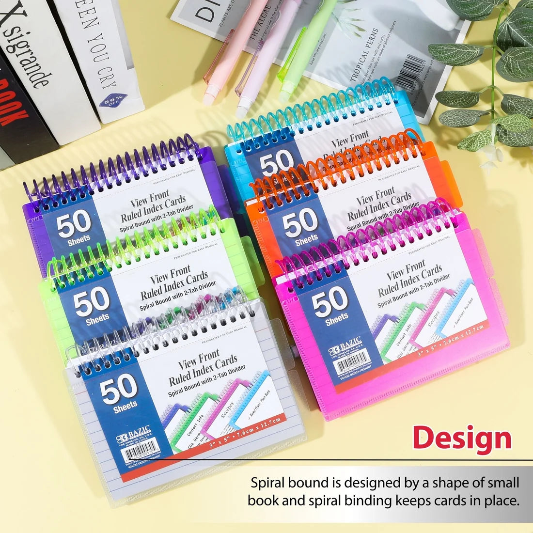 Index Card Ruled White W/Tabs 3" X 5" PQ.50