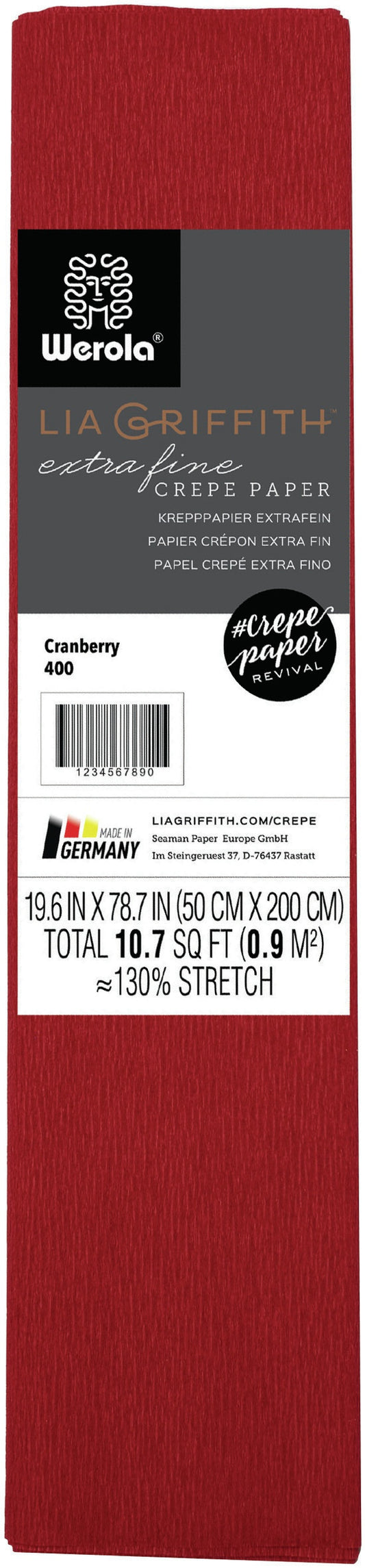 Lia Griffith Extra Fine Crepe Paper | Cranberry |  19.6"X78.7"
