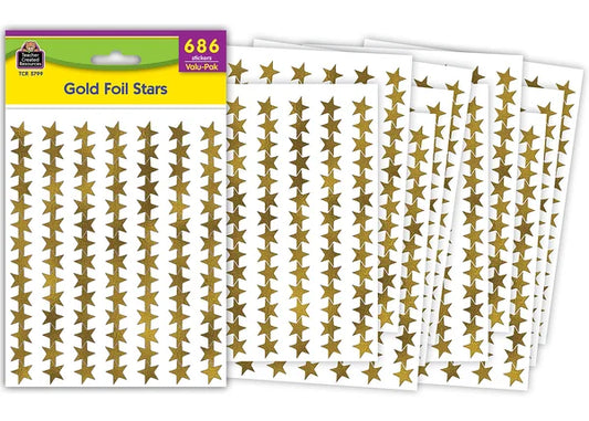 GOLD FOIL STARS STICKERS VALU-PAK