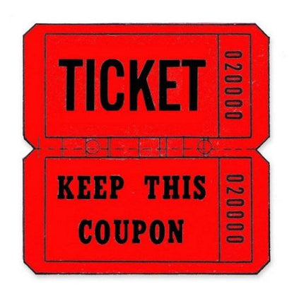 DOUBLETICKETS ROLL 1" X 2" RED 2000 PC