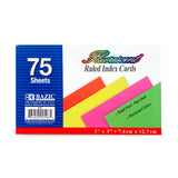 INDEX CARD RULED FLUORESCENT 3" X 5" PQ.75