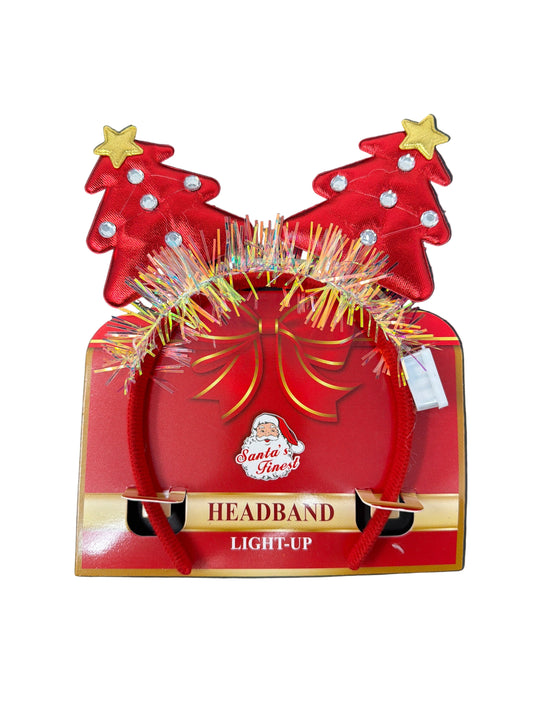 CHRISTMAS TREE HEADBAND W/ LIGHT U P