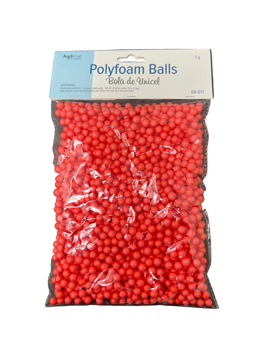 POLYFOAM BALLS RED SMALL 7MM 7G
