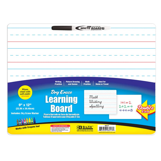 Double Slided Dry Erase W/Marker 9" X 12"