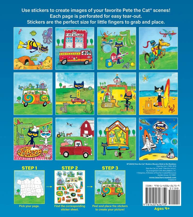 Pete the Cat Modern Mosaics Stick to the Numbers