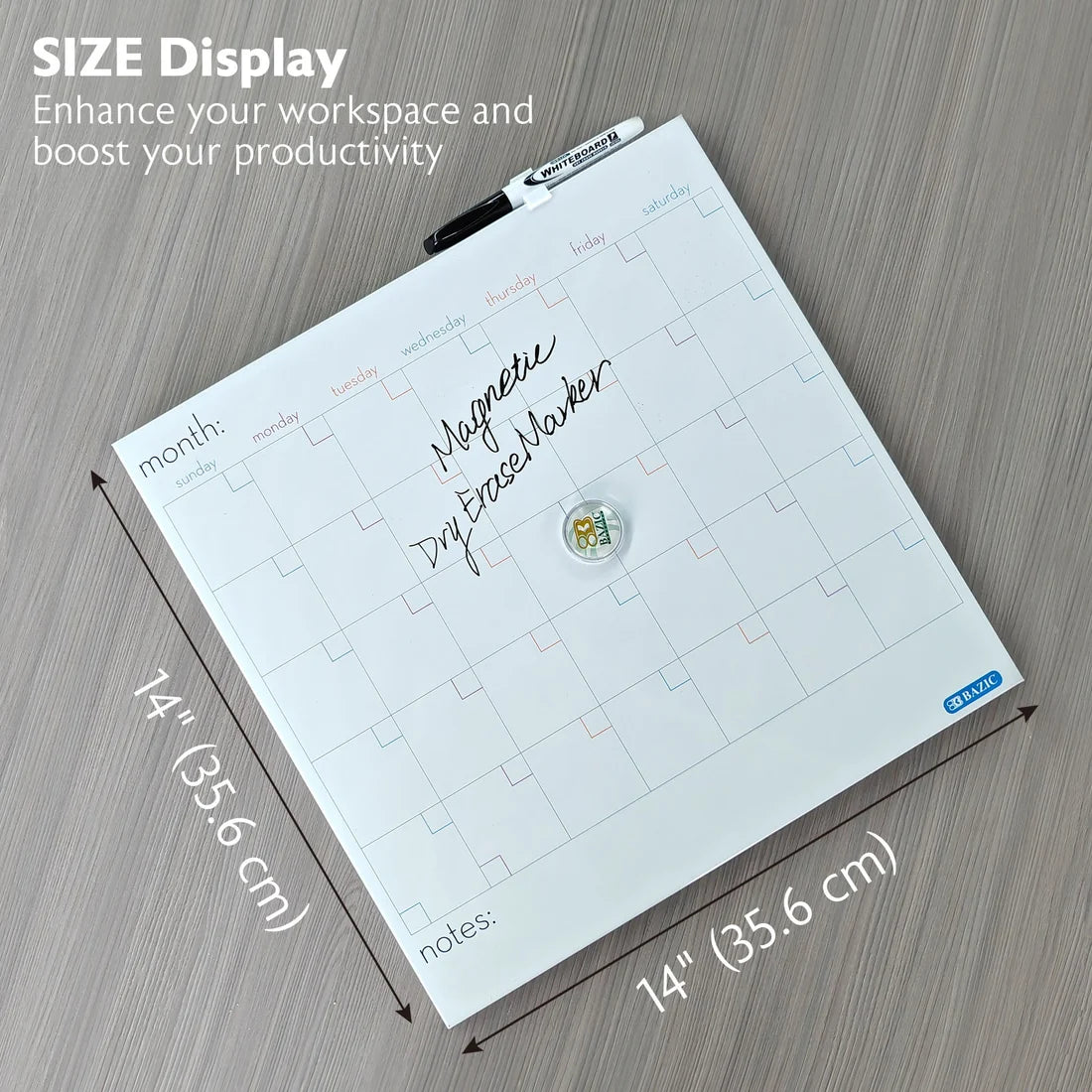 Magnetic Dry Erase Calendar Tile 14" X 14"