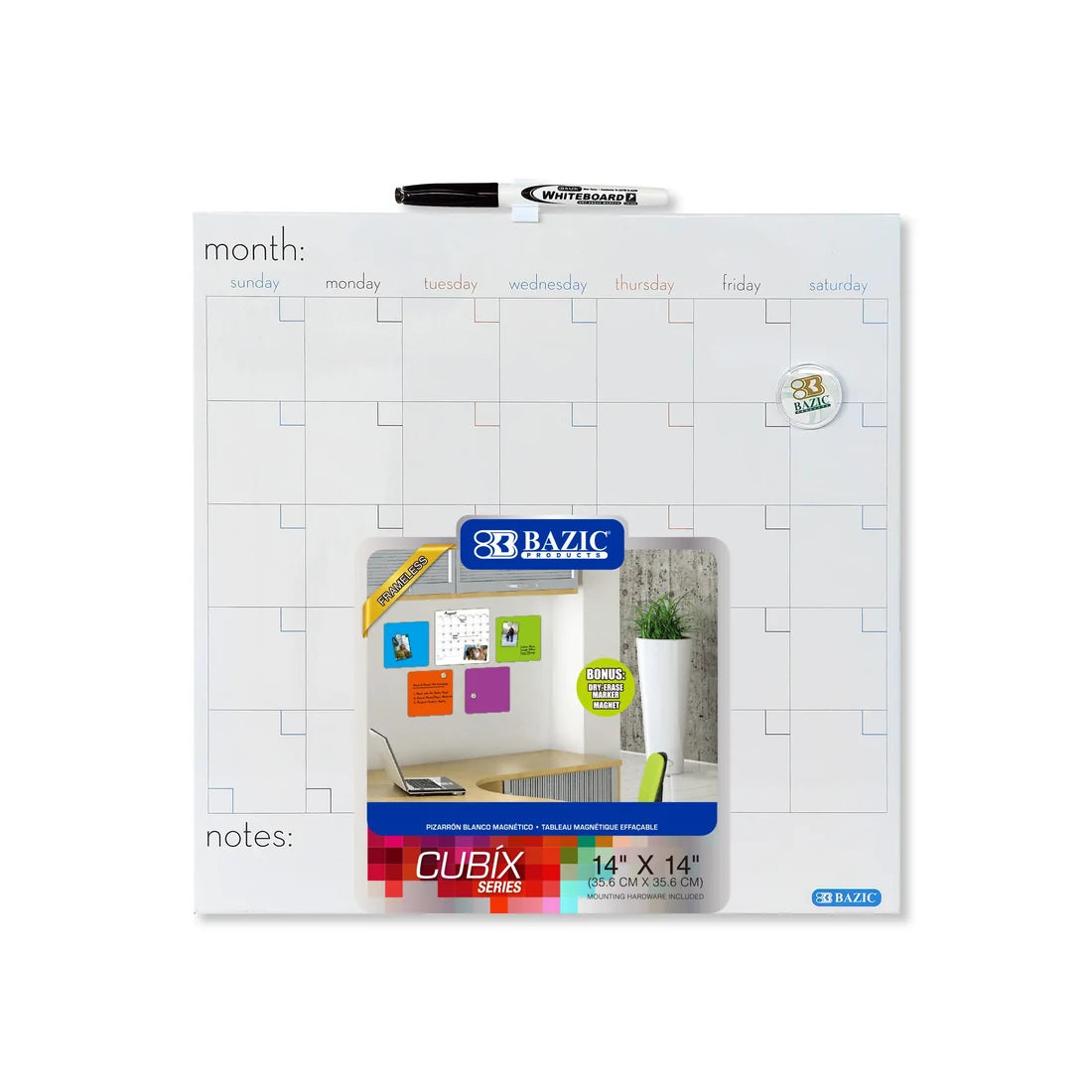 Magnetic Dry Erase Calendar Tile 14" X 14"