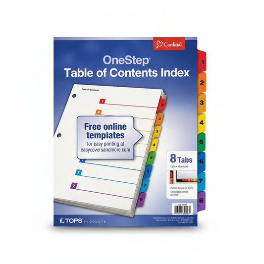 Printiable Index Divider | 8 Tab | Multicolor | Letter