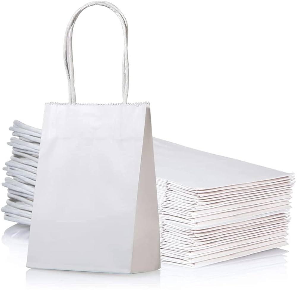 KRAFT BAG-WHITE 4CT