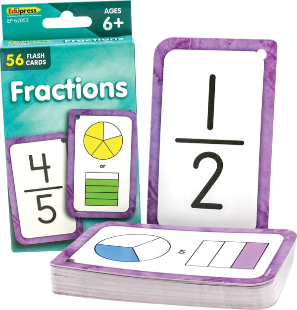 FRACTIONS FLASH CARDS 56PCS