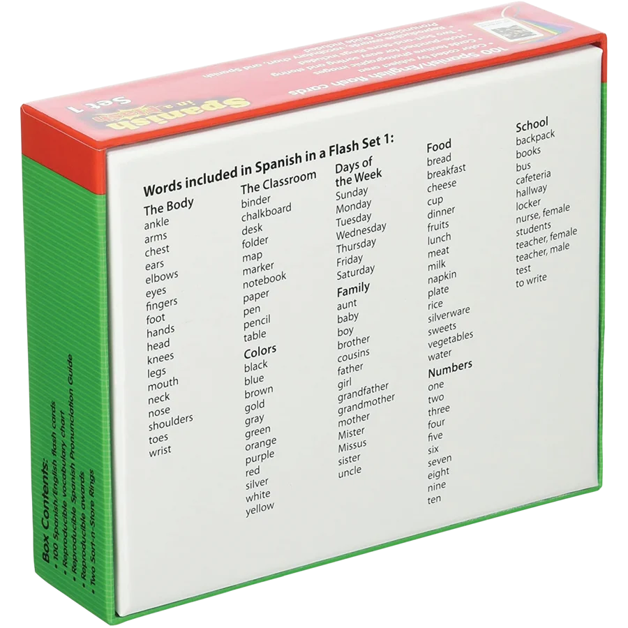 Spanish in a Flash Cards Set 1