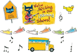 PETE THE CAT WE'RE ROCKING IN OUR LEARNING SHOES BULLETIN BOARD SET 46 PCS