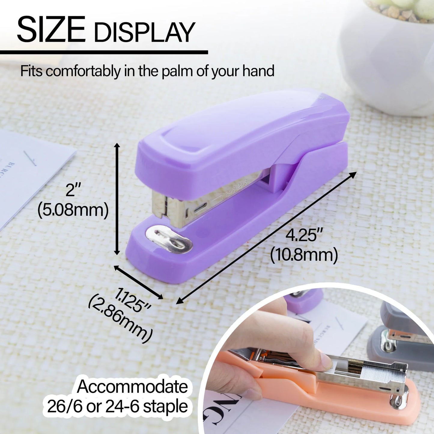 STANDARD STAPLER TRANSPARENT 26/6 STAPLES