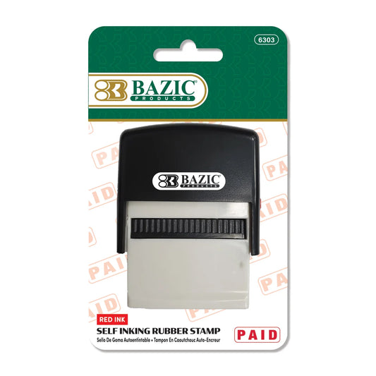 Paid Self Inking Rubber Stamp, (Red Ink)