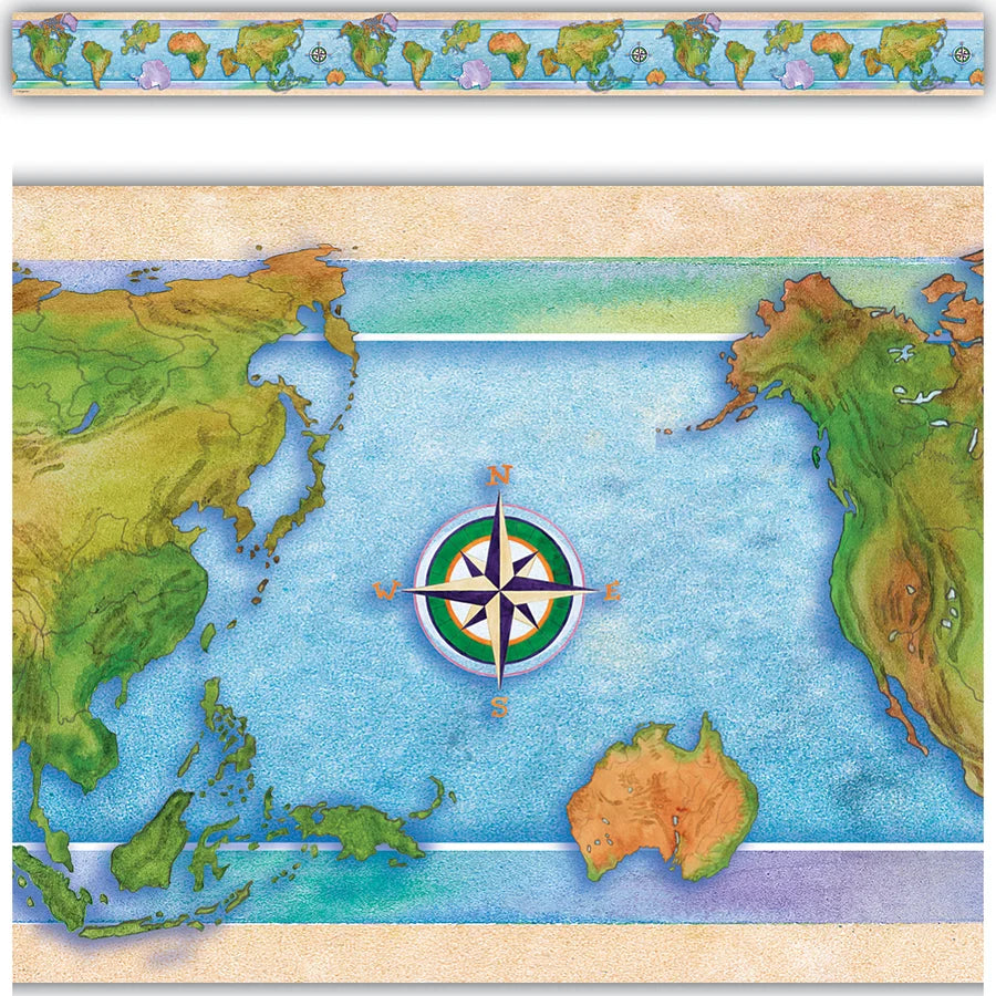 World Continents Straight Border