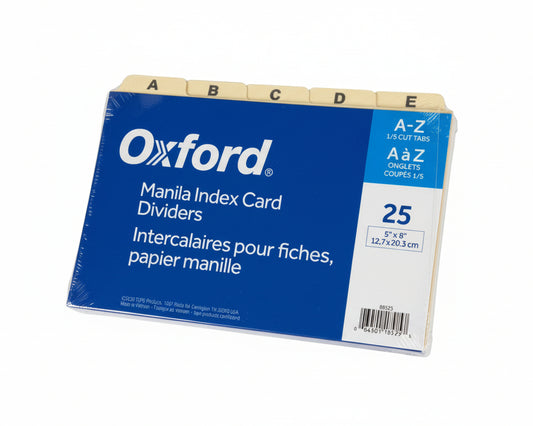 Index Card  File Guide | 5"x8" | A-Z