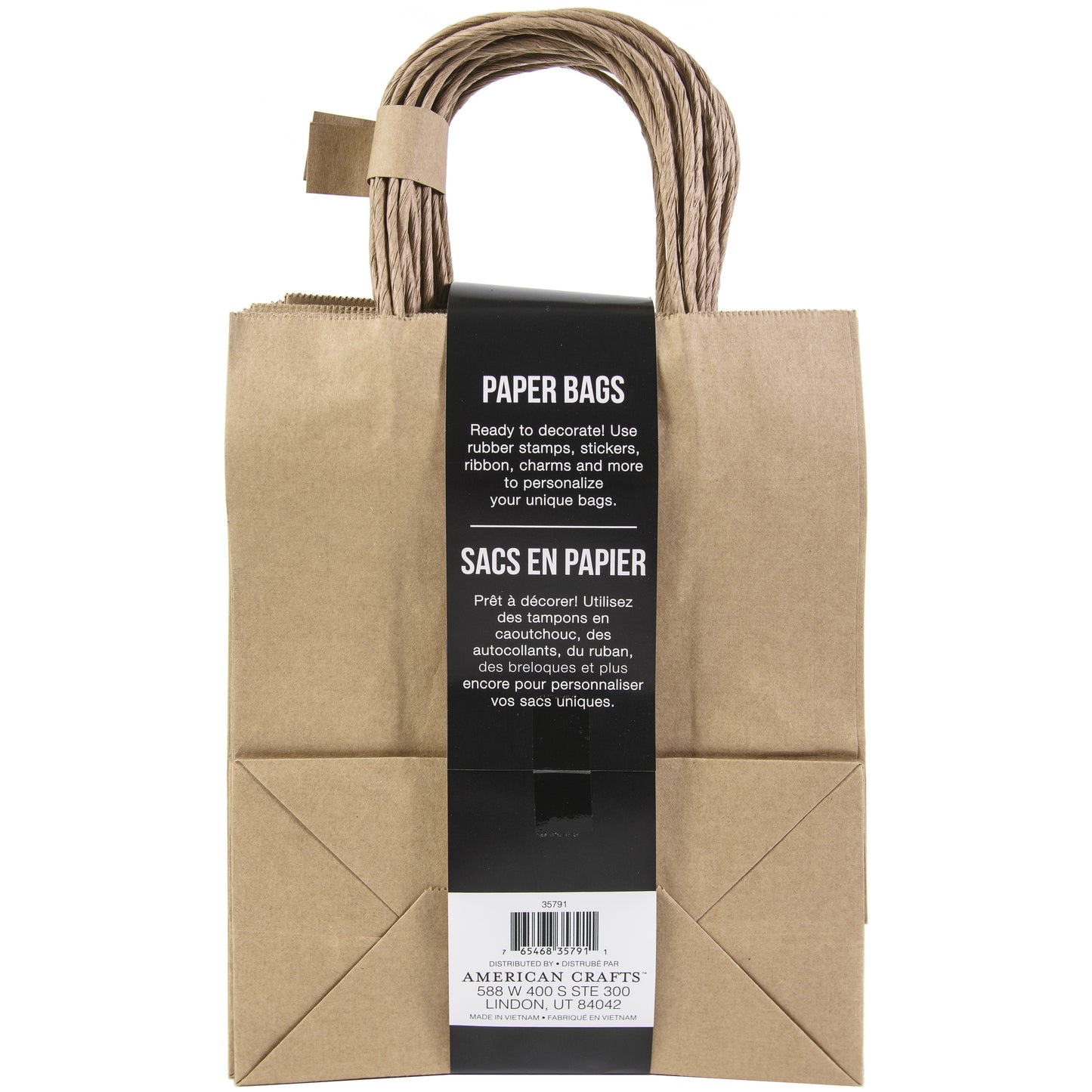 Brown | Large | Paper Gift Bags | 10"X8"| 13 pk