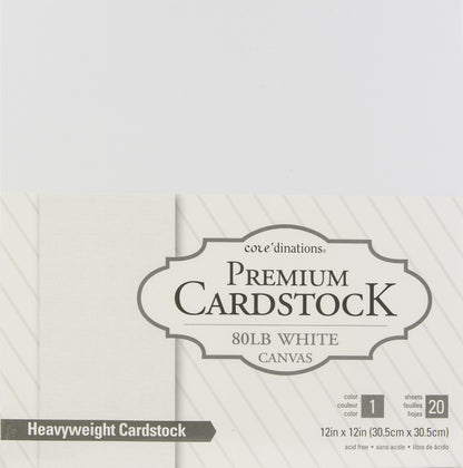 White Cardstock | 12"X12"| 20/Pk